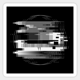 Black and White Glitch TV test Magnet